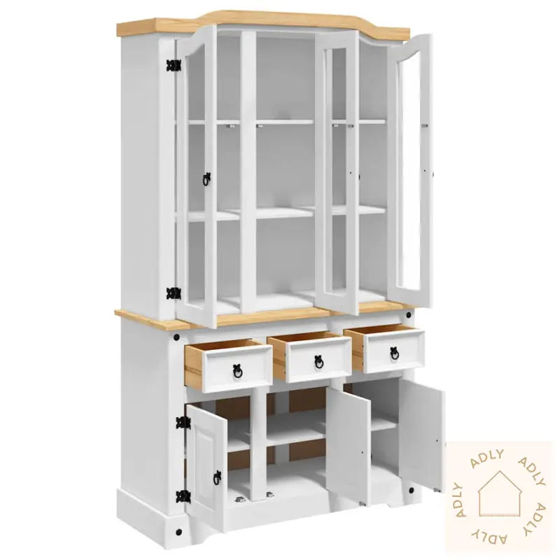 Highboard Corona Hvit 112X43X196 Cm Heltre Meksikansk Furu