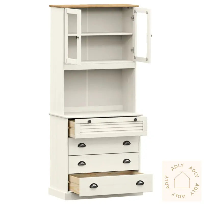 Highboard Vigo Hvit 80X40X176 Cm Heltre Furu