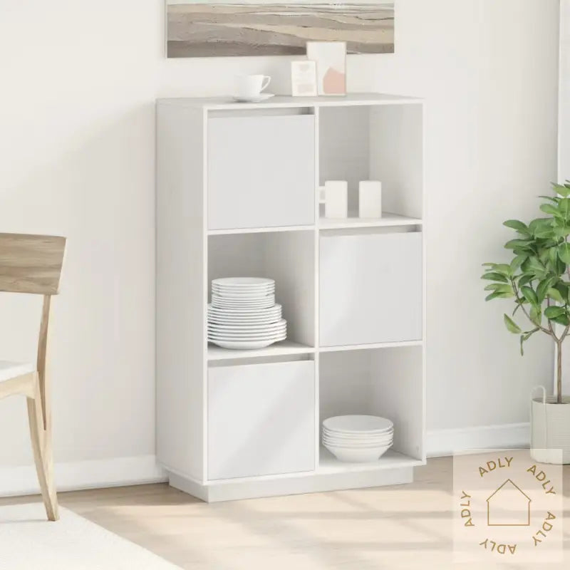 Highboard Hvit 74X35X117 Cm Heltre Furu