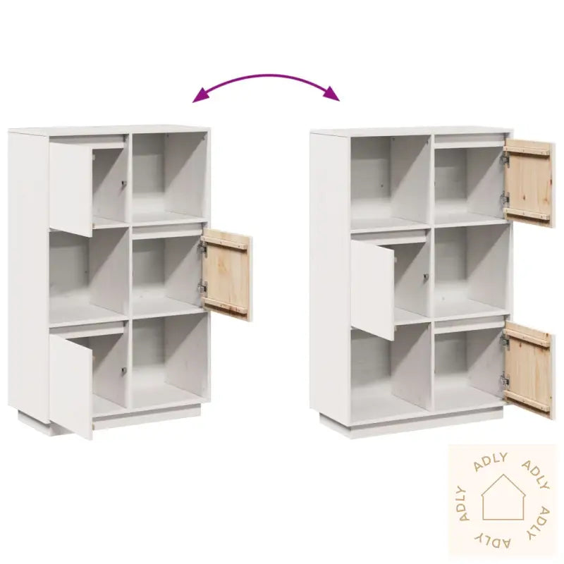 Highboard Hvit 74X35X117 Cm Heltre Furu