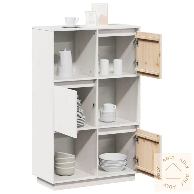 Highboard Hvit 74X35X117 Cm Heltre Furu