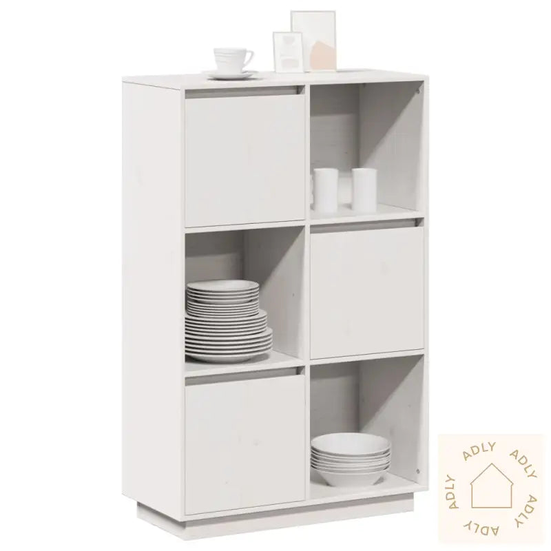 Highboard Hvit 74X35X117 Cm Heltre Furu