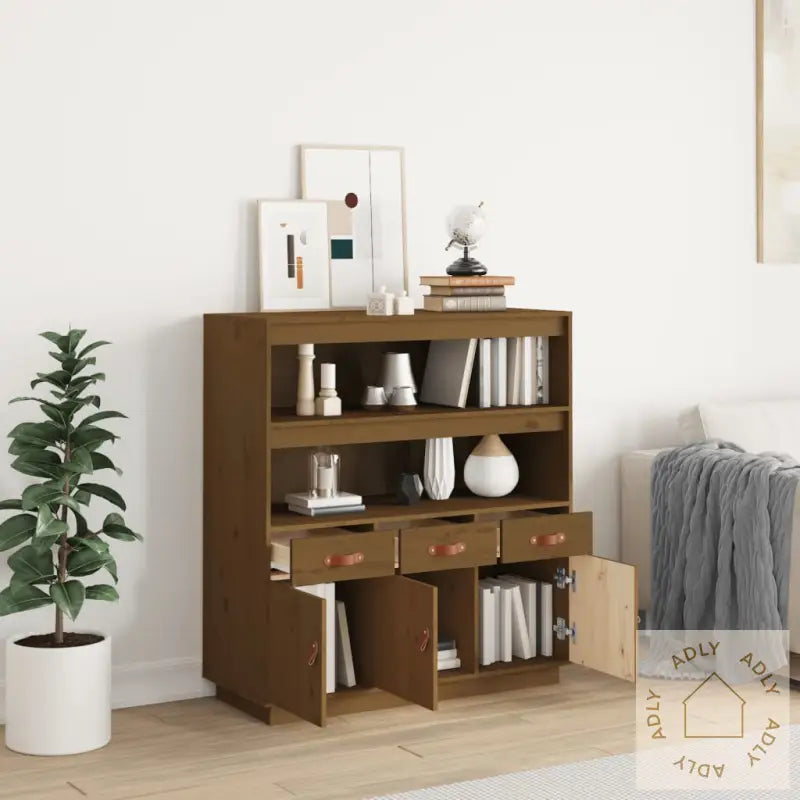 Highboard Honningbrun 100X40X108,5 Cm Heltre Furu