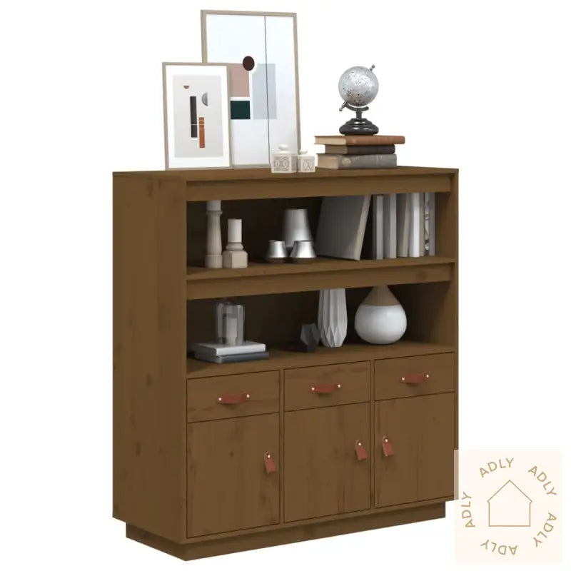 Highboard Honningbrun 100X40X108,5 Cm Heltre Furu