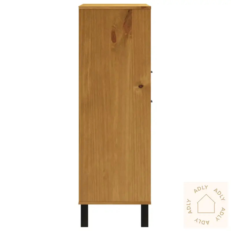 Highboard Med Glassdør Flam 92X40X122,5 Cm Heltre Furu