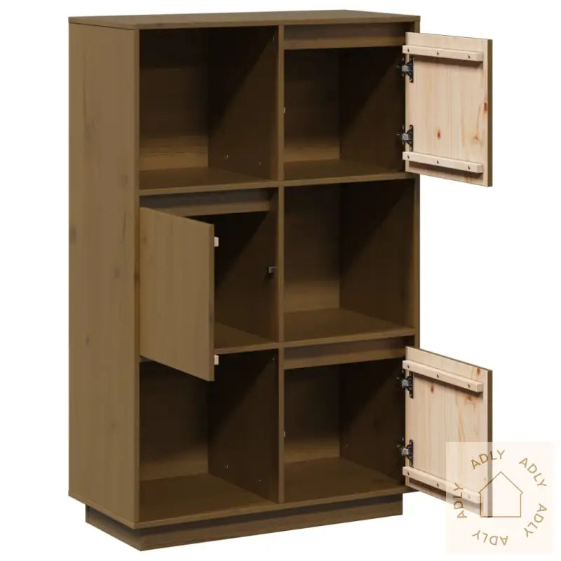 Highboard Honningbrun 74X35X117 Cm Heltre Furu