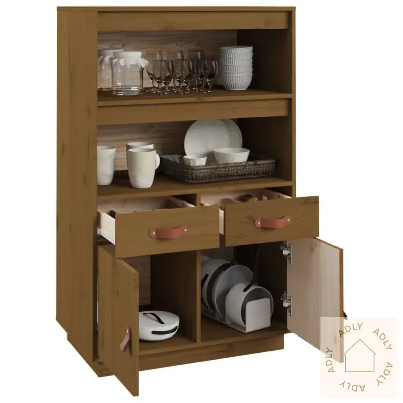 Highboard Honningbrun 67X40X108,5 Cm Heltre Furu
