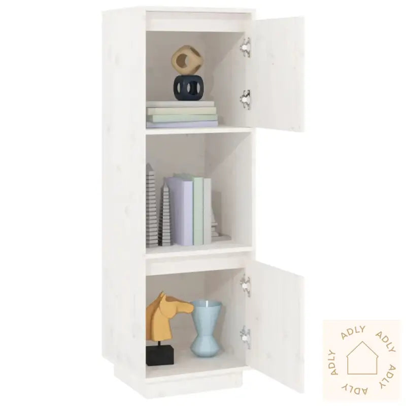 Highboard Hvit 38X35X117 Cm Heltre Furu