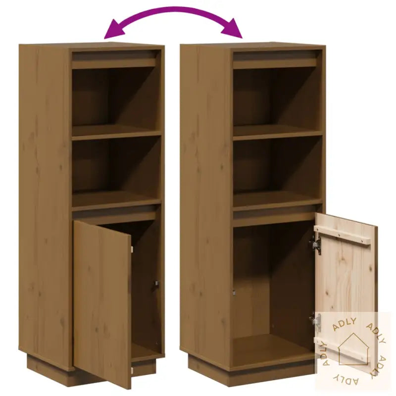 Highboard Honningbrun 37X34X110 Cm Heltre Furu