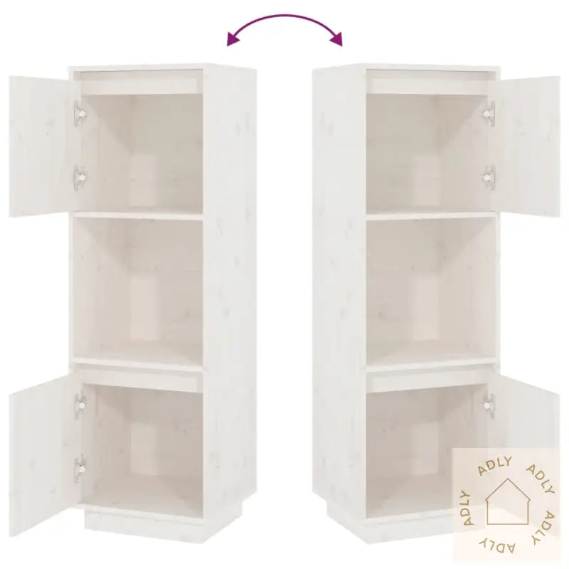 Highboard Hvit 38X35X117 Cm Heltre Furu