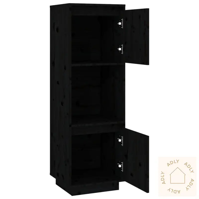 Highboard Svart 38X35X117 Cm Heltre Furu
