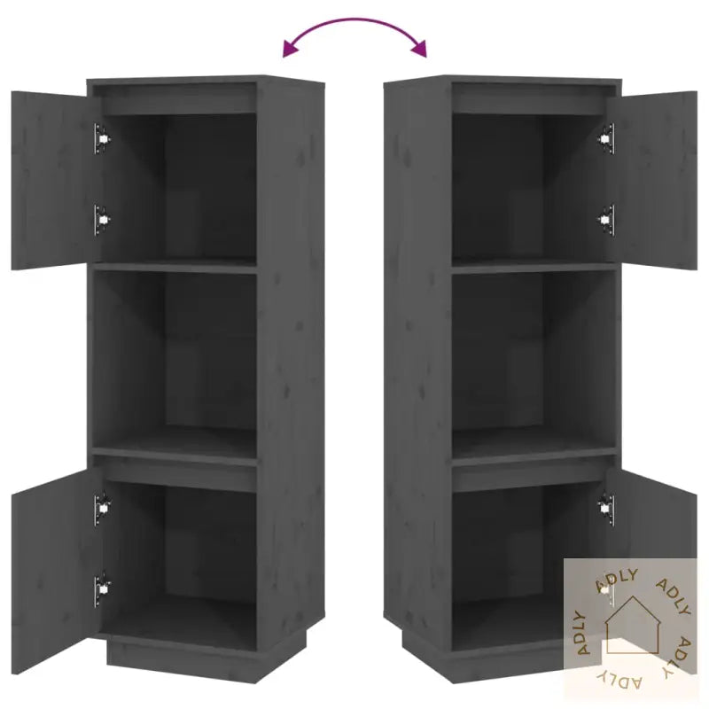 Highboard Grå 38X35X117 Cm Heltre Furu