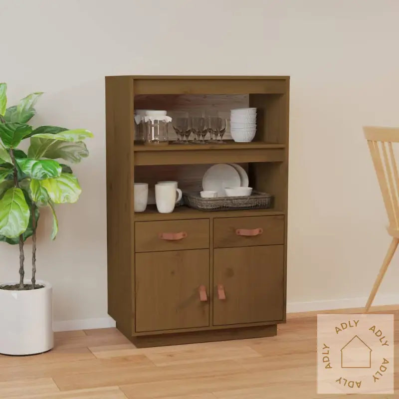 Highboard Honningbrun 67X40X108,5 Cm Heltre Furu