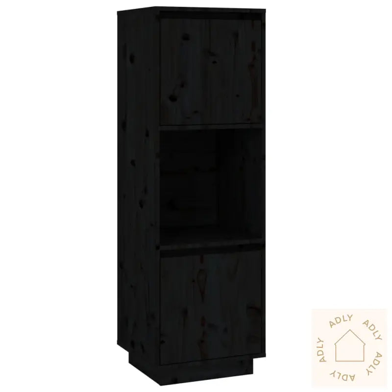 Highboard Svart 38X35X117 Cm Heltre Furu