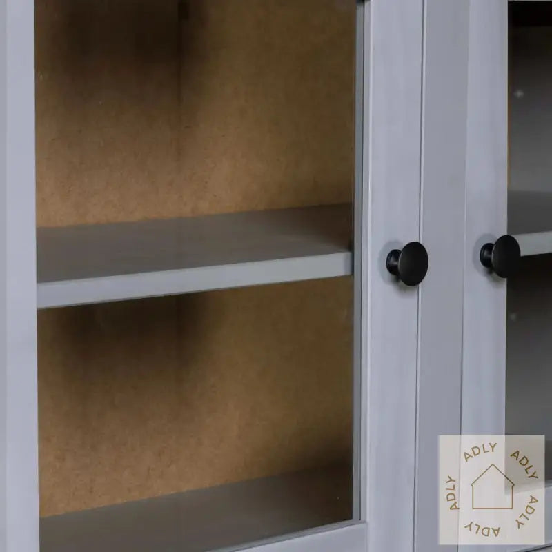 Highboard Grå 93X40,5X180 Cm Heltre Furu Panama Range
