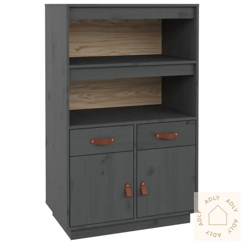Highboard Grå 67X40X108,5 Cm Heltre Furu