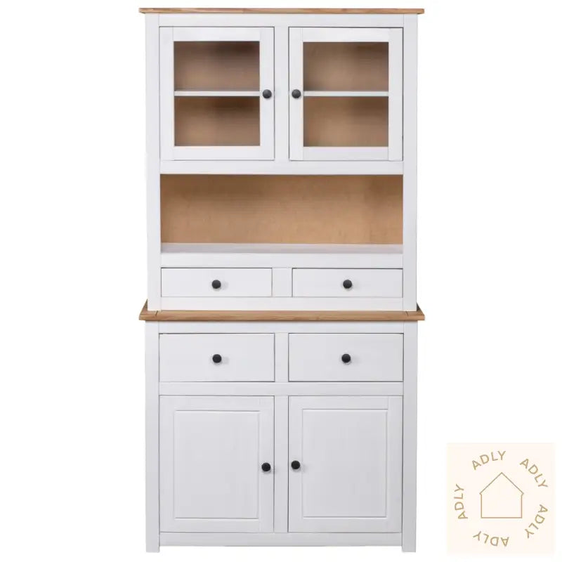 Highboard Hvit 93X40,5X180 Cm Heltre Furu Panama Range