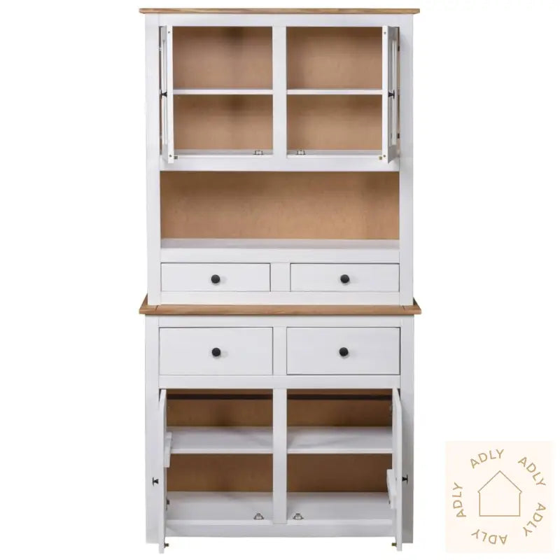 Highboard Hvit 93X40,5X180 Cm Heltre Furu Panama Range