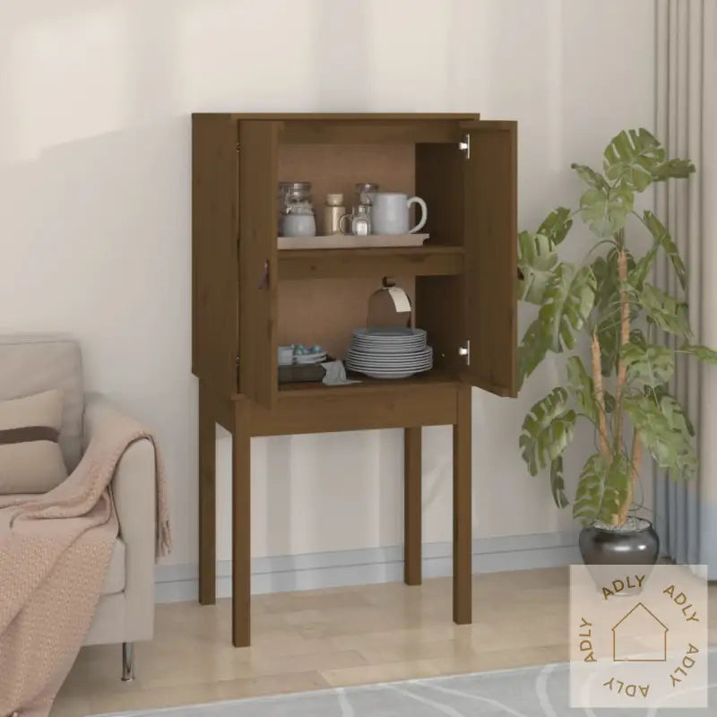 Highboard Honningbrun 60X40X120 Cm Heltre Furu