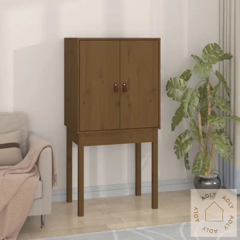 Highboard Honningbrun 60X40X120 Cm Heltre Furu