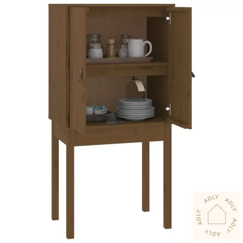 Highboard Honningbrun 60X40X120 Cm Heltre Furu