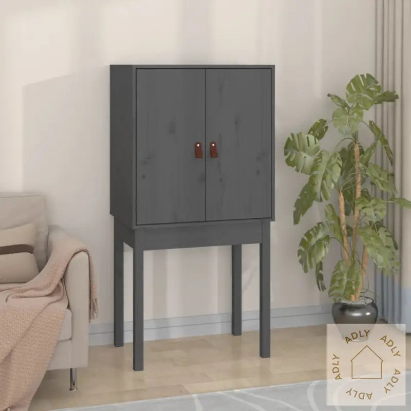 Highboard Grå 60X40X120 Cm Heltre Furu
