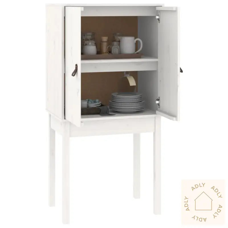 Highboard Hvit 60X40X120 Cm Heltre Furu
