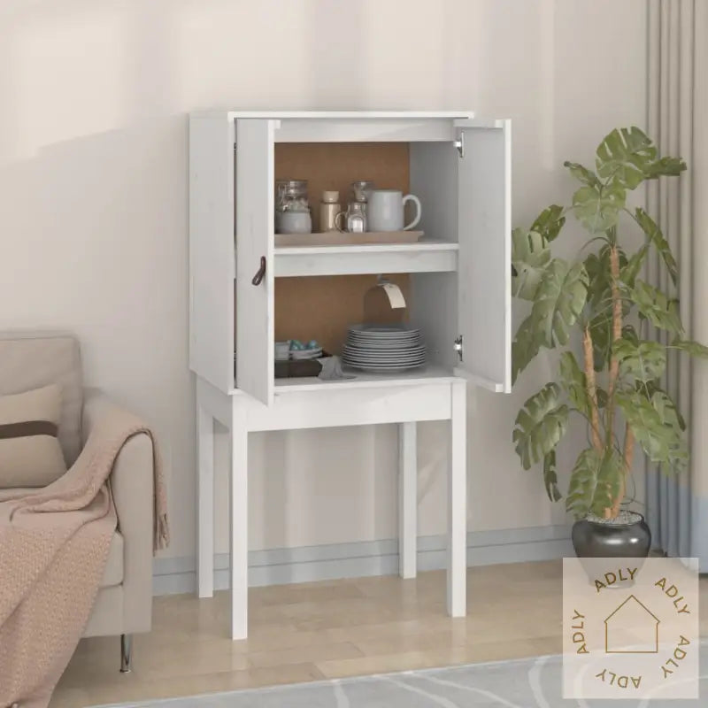 Highboard Hvit 60X40X120 Cm Heltre Furu