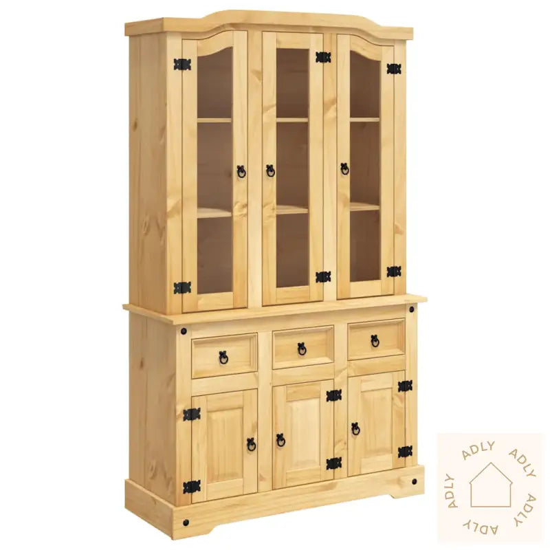 Highboard Corona Brun 112X43X196 Cm Heltre Meksikansk Furu