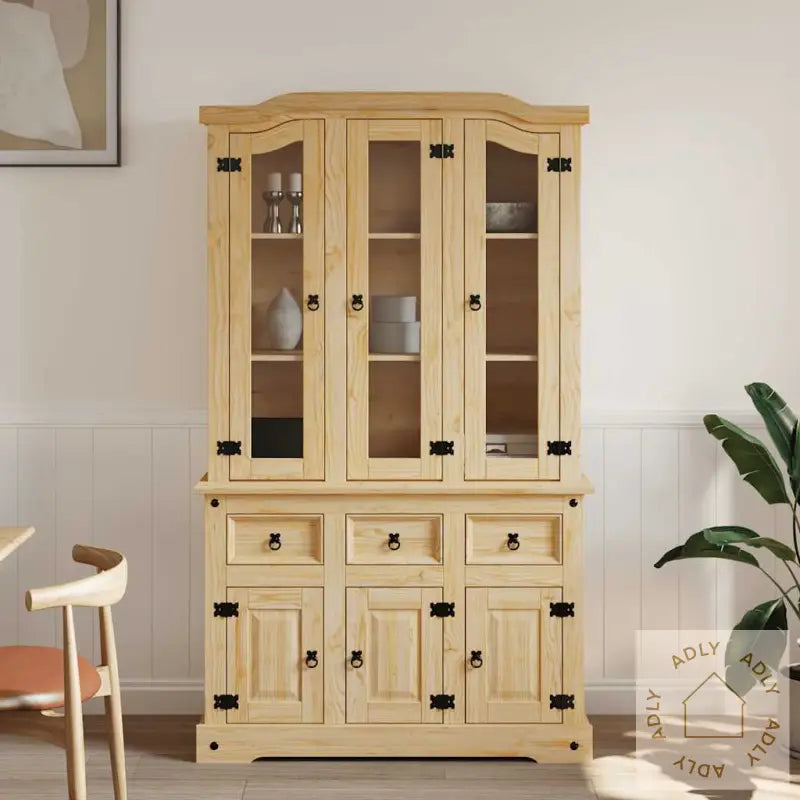 Highboard Corona Brun 112X43X196 Cm Heltre Meksikansk Furu