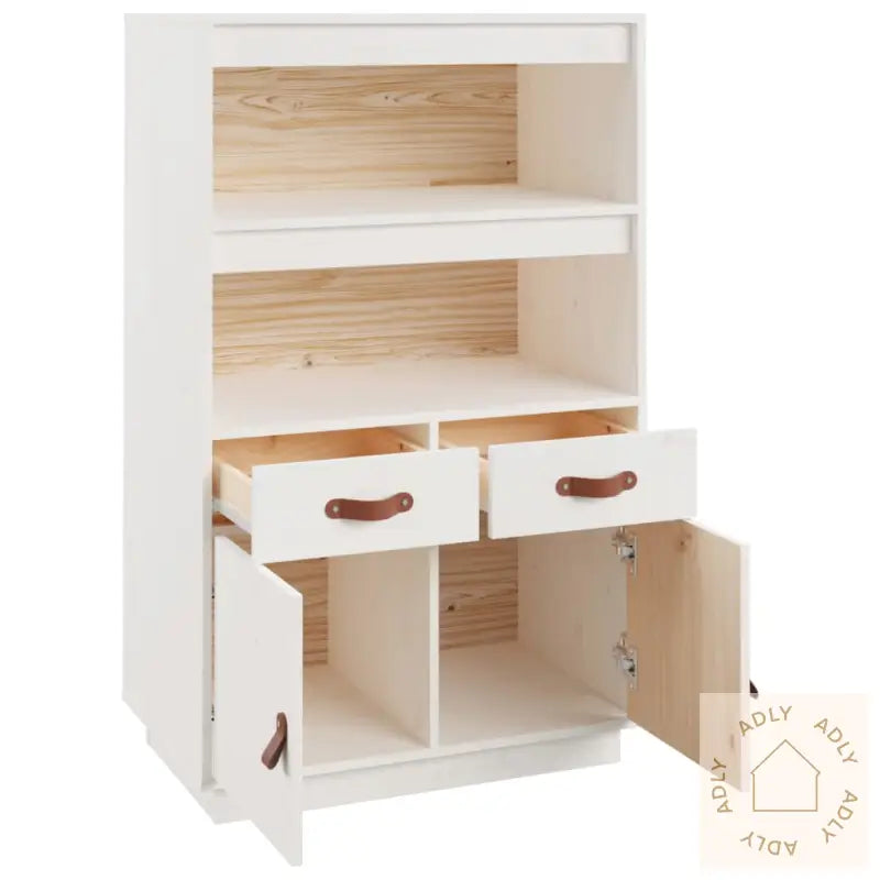 Highboard Hvit 67X40X108,5 Cm Heltre Furu