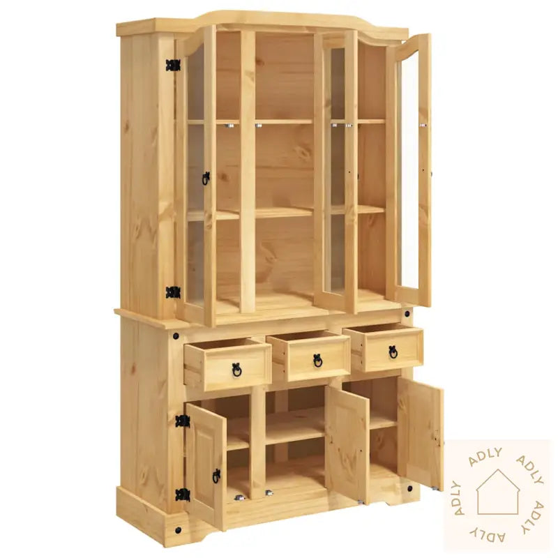 Highboard Corona Brun 112X43X196 Cm Heltre Meksikansk Furu