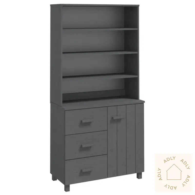 Highboard Hamar Heltre Furu Mørkegrå