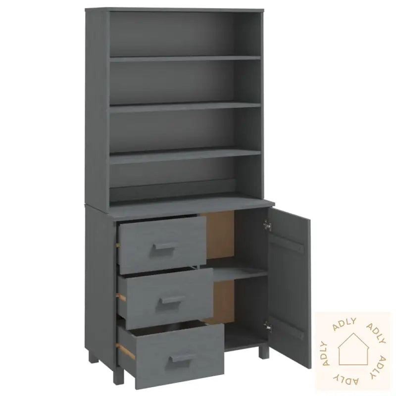Highboard Hamar Heltre Furu Mørkegrå