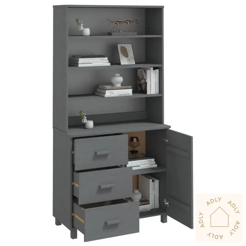 Highboard Hamar Heltre Furu Mørkegrå
