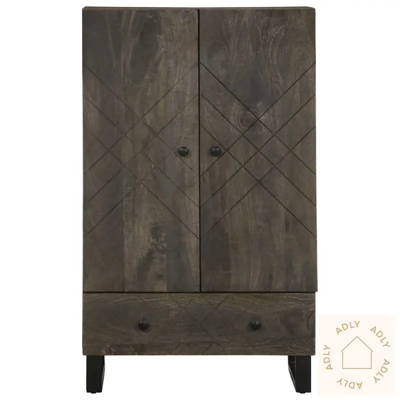 Highboard Svart 60X33X100 Cm Heltre Mango