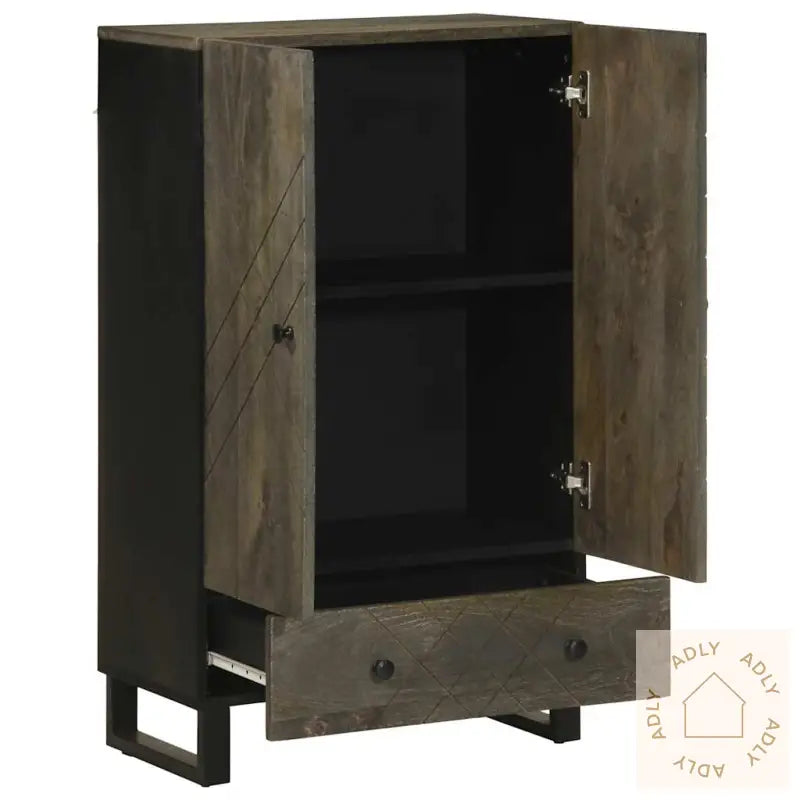 Highboard Svart 60X33X100 Cm Heltre Mango