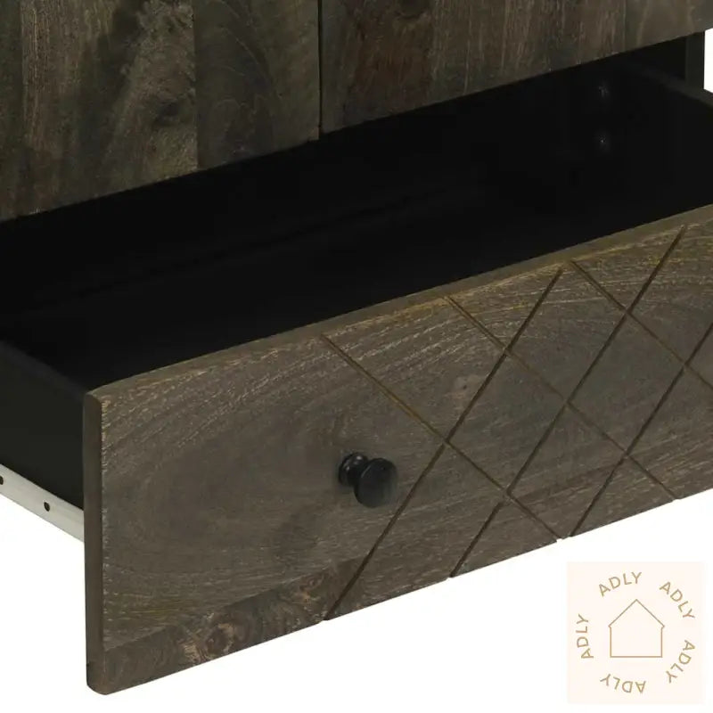 Highboard Svart 60X33X100 Cm Heltre Mango
