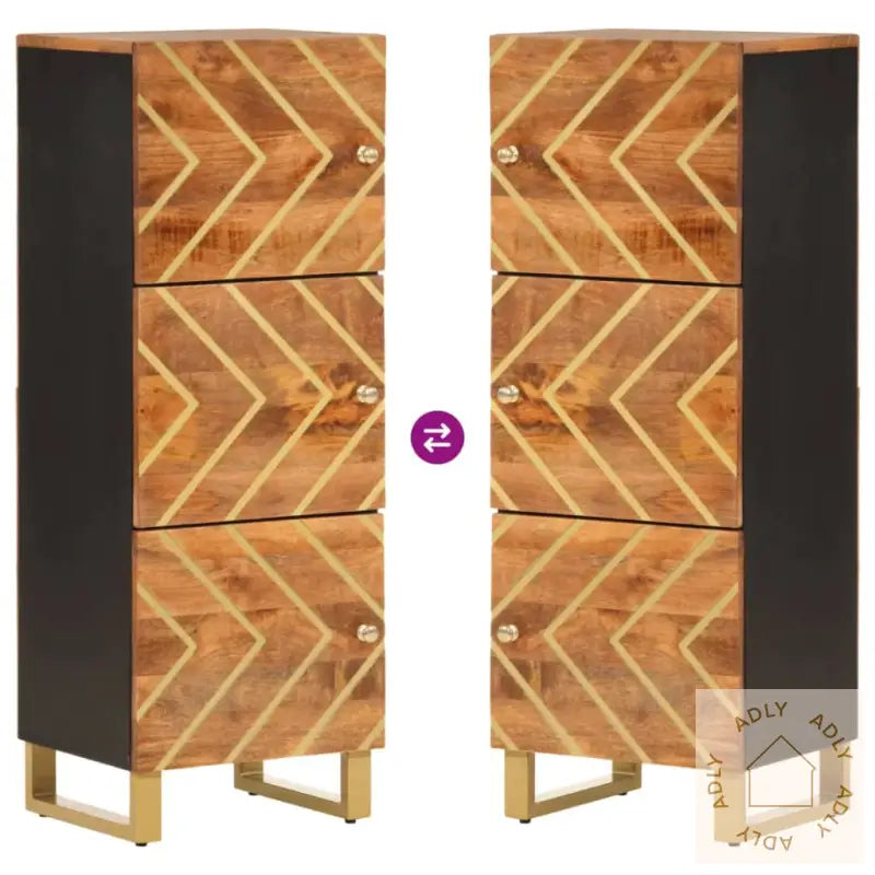 Skjenk Brun Og Svart 40X33,5X110 Cm Heltre Mango
