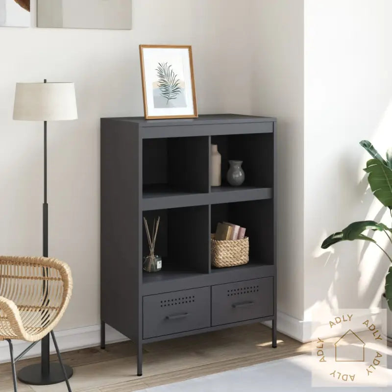Highboard Antrasitt 68X39X101,5 Cm Stål