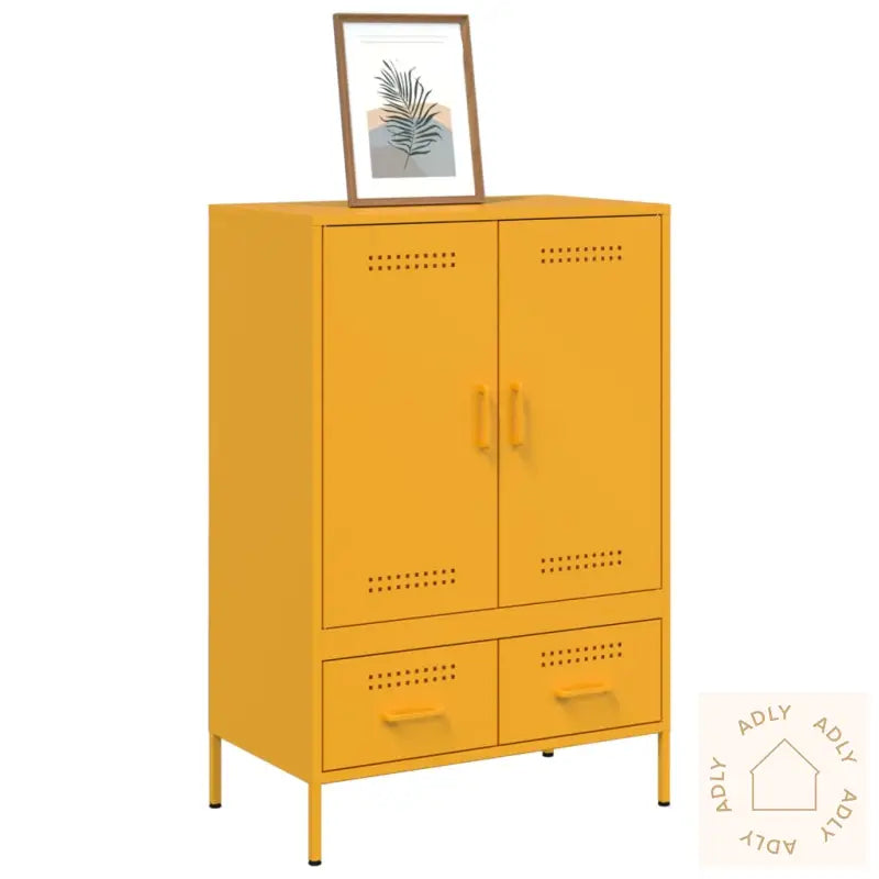 Highboard Sennepsgul 68X39X101,5 Cm Stål