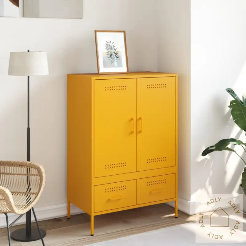 Highboard Sennepsgul 68X39X101,5 Cm Stål