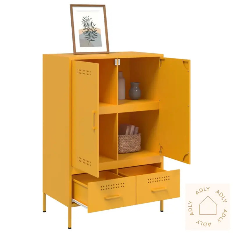 Highboard Sennepsgul 68X39X101,5 Cm Stål