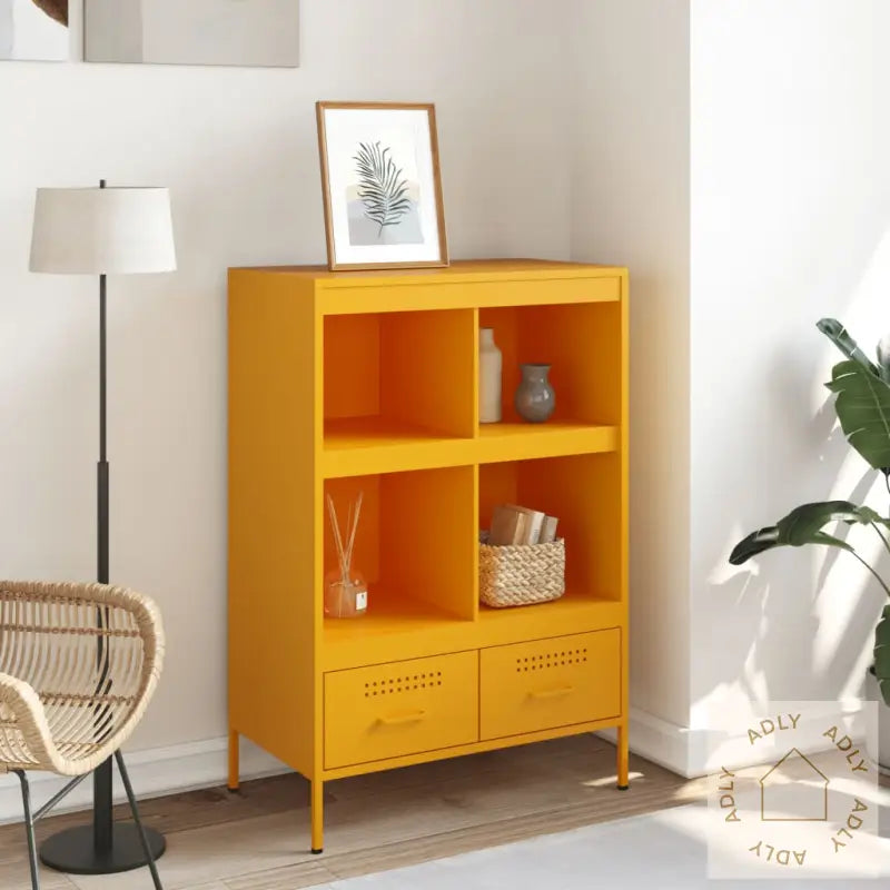 Highboard Sennepsgul 68X39X101,5 Cm Stål