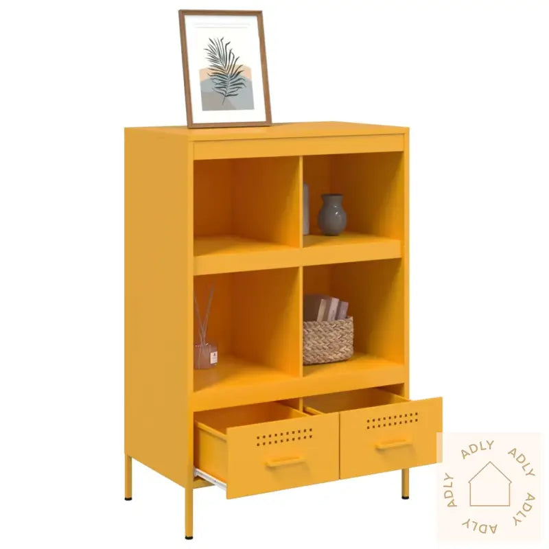 Highboard Sennepsgul 68X39X101,5 Cm Stål