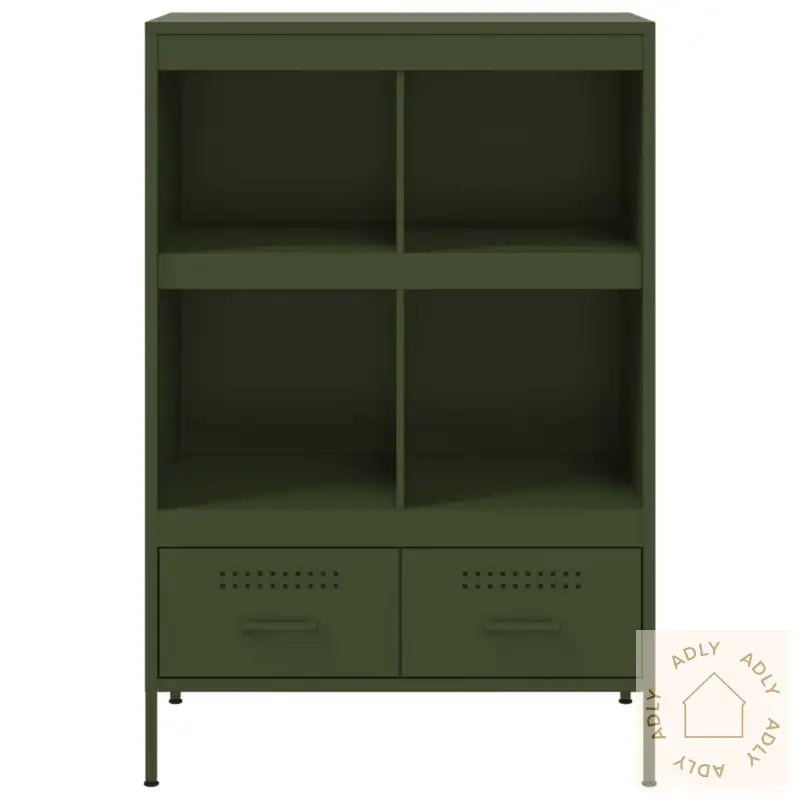 Highboard Olivengrønn 68X39X101,5 Cm Stål