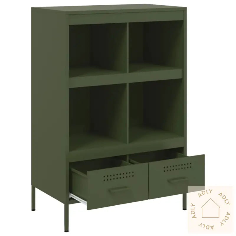 Highboard Olivengrønn 68X39X101,5 Cm Stål