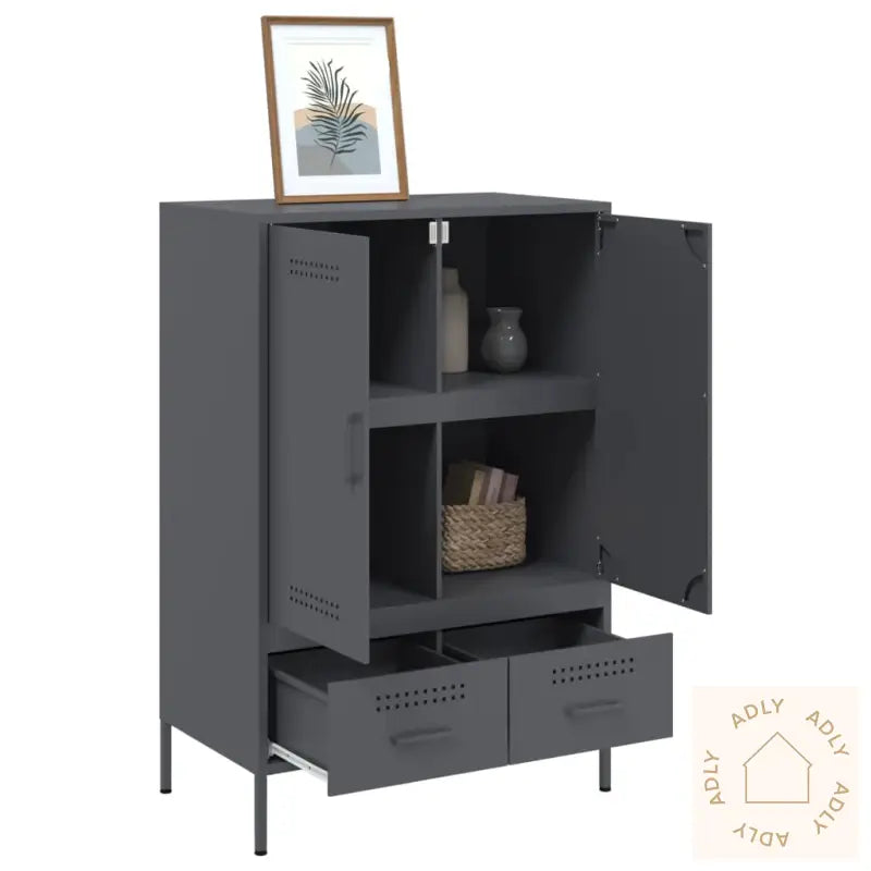 Highboard Antrasitt 68X39X101,5 Cm Stål