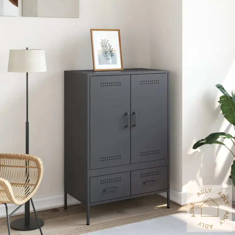 Highboard Antrasitt 68X39X101,5 Cm Stål