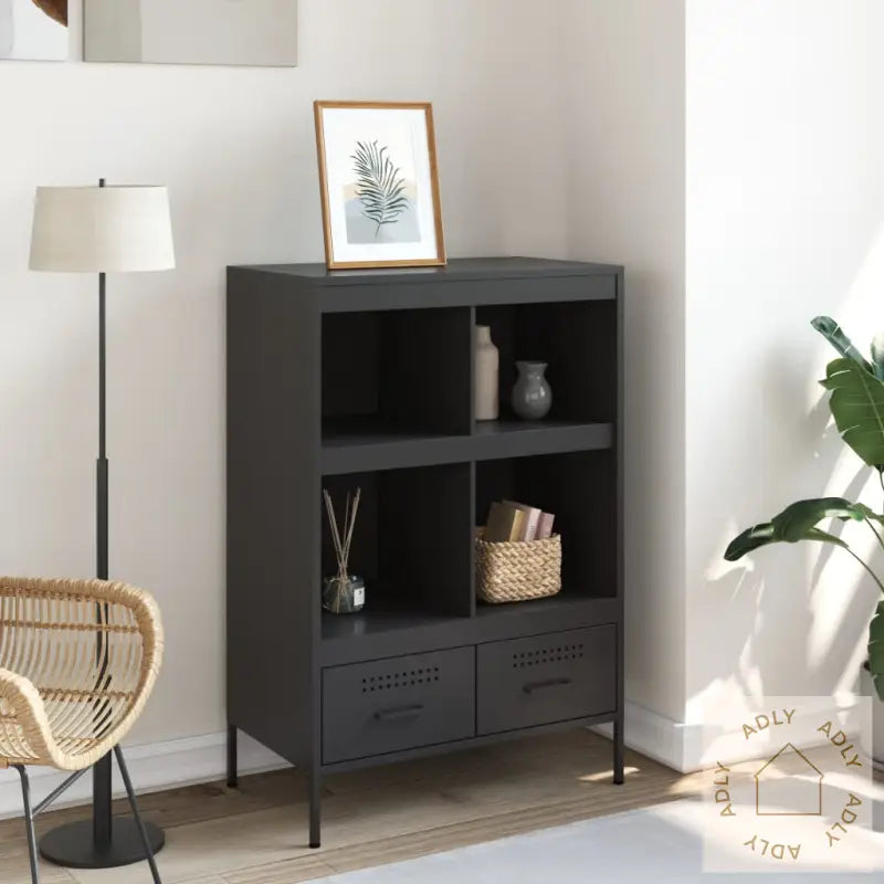 Highboard Svart 68X39X101,5 Cm Stål